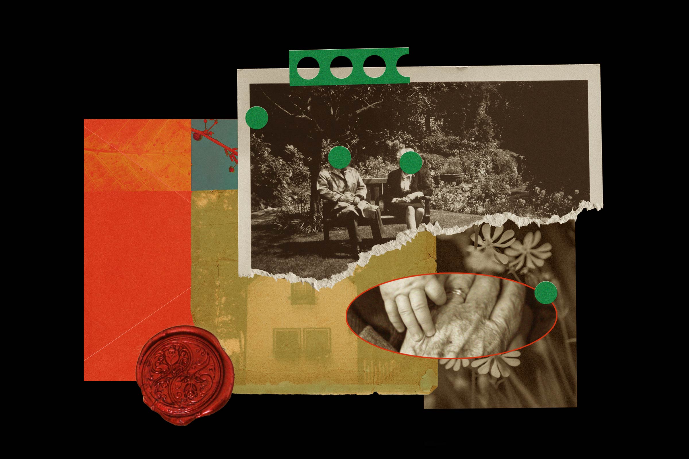 Collage of vintage images.